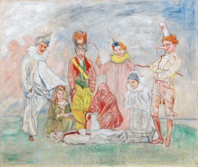 James Ensor (1860-1949) Baptême de masques, ca. 1925-30, Öl/Leinwand, 60 x 70 cm, erzielter Preis € 1.022.500