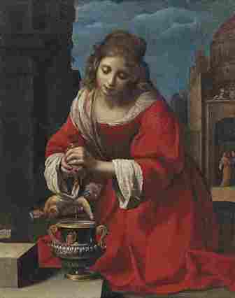 Vorbild für Jan Vermeer: Felice Ficherelli (1603 - 1660) Der heilige Praxedis, Öl auf Leinwand, 115 x 90 cm, Schätzwert € 150.000 - 200.000 Auktion 17. Oktober 2017