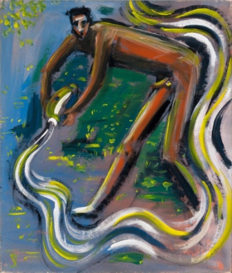 Hubert Schmalix, Brunnenfigur, 1981 Öl auf Leinwand | oil on canvas, 95,5 x 80 cm, Foto © MUSA hubert-schmalix_brunnenfigur_1981